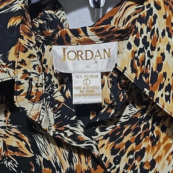Jordan Vintage Lion Print Long Sleeve Shirt Size Large - Picture 2 of 10